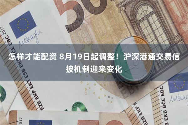 怎样才能配资 8月19日起调整！沪深港通交易信披机制迎来变化