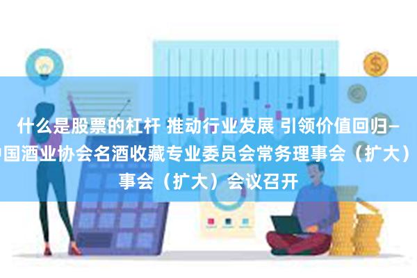 什么是股票的杠杆 推动行业发展 引领价值回归——2024中国酒业协会名酒收藏专业委员会常务理事会（扩大）会议召开