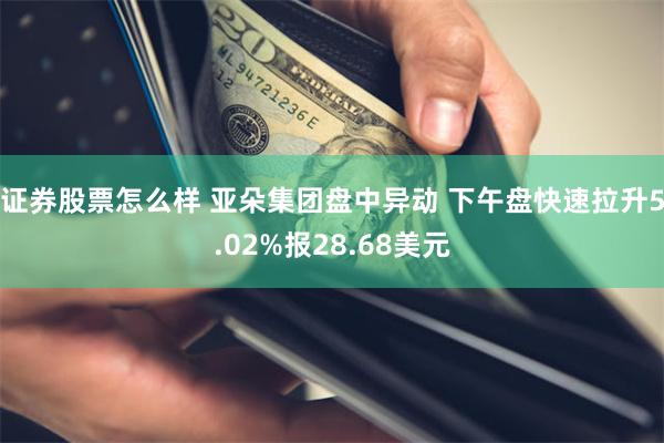 证券股票怎么样 亚朵集团盘中异动 下午盘快速拉升5.02%报28.68美元